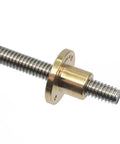 T10 Threaded Rod With Nut, 10mm Diameter, 100-550mm Length, 304 Stainless Steel, Heavy Duty Trapezoidal Thread, Pitch Two Lead One, Built For CNC, 3D Printers, Actuators, And Industrial Machinery with brass nut