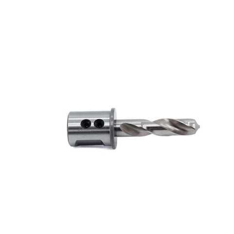 Side view of Oscarbide annular cutter with 3/4 in Weldon shank, 3/8 in cutting diameter, and 1-3/8 in depth of cut