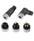M12 8 Pin Female Industrial Circular Connector A Code Straight 2 Pack Field Wireable Sensor Adapter IP67 12mm Shell