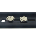 100mm Arca-Swiss Quick Release Plate for Tripod Ball Heads with 1/4 and 3/8 inch mounts, side angle view of aluminum build