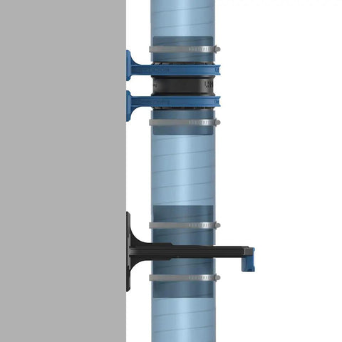 Ready-Mount Blast Gate for 2.5 Inch Dust Collection, visible on a pipe with wall-mount, boosting suction and airflow
