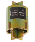 Edicapo wheel bearing press tool cylinder, gold-tone metal with black label showing installation/removal directions