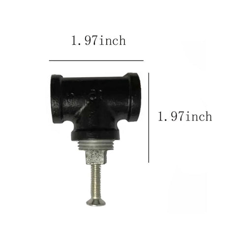Industrial Water Pipe Cabinet Knobs Pulls Set 4 Pieces Iron Retro Industrial Style with dimensions, durable iron, vintage look
