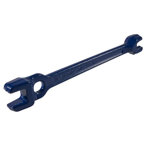 Dual Size Lineman's Wrench With Small Openings Five Eighths And Thirteen Sixteenths Inches And Large Openings Twenty Nine Thirty Second And One Three Thirty Second Inches Forged Bar Steel Heat Treated For Longevity Made In USA