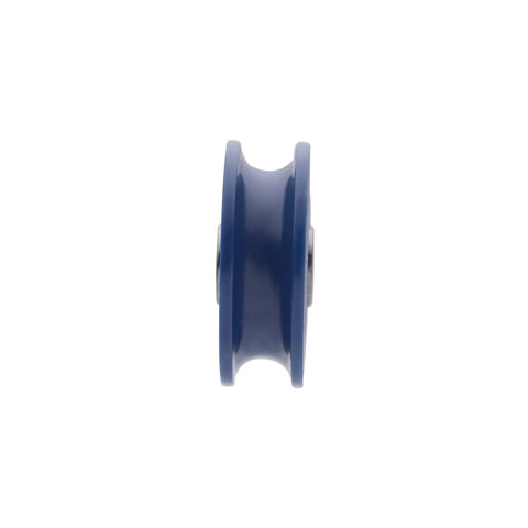 4Pcs U Groove Nylon Guide Wheel Set For Doors Windows Cabinets Drawers, U-Groove Roller Pulleys 5x25.5x8.5mm Blue, side view