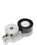 Upgrade Your Ride With This Top Notch Drive Belt Tensioner Assembly Kit Stops Rattle Bad Noise Easy Install Fits 2009 To 2018 Models Part Number 1662036010 Makes Your Car Run Super Smooth Like New Cruising The Streets Worry Free. drive belt tensioner assembly kit, metal and black pulley, front angle