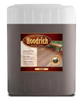 Wiping Wood Stain for Decks and Fences 5 Gallon Amaretto shown in container on hardwood surface for easy application.