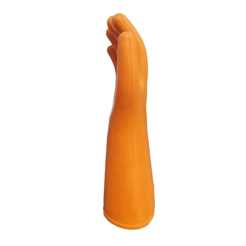 Side view of orange Electrical Insulated Lineman Rubber Gloves Class 2 for Electricians High Voltage 20KV Safety Work Gloves