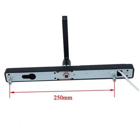 Straight Up Heavy Duty Smart Padlock With Quick Fingerprint Scan And Phone App Control Rock Solid Aluminum Body Killer Security For Outdoor Gates Sliding Doors And Yard Fences Zero Hassle Entry, showing black metal back with connection points.