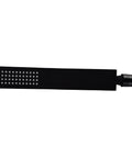 SASKATE Shower System with Thermostatic Mixer, High Pressure Rain Shower black shower head from above showing nozzle details.