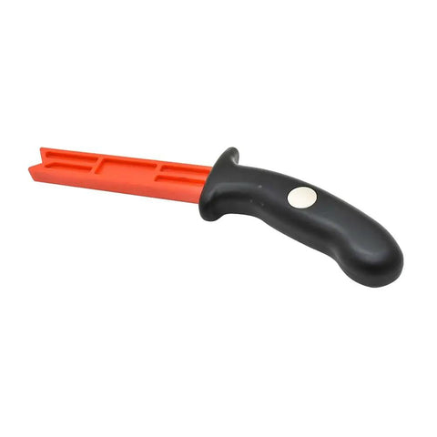 Plastic Magnetic Push Stick With Ergonomic Black Handle And Red Shaft For Safer Table Saws Routers And Jointer Work Heavy Duty Pro Grade Grip Visibility And Precision Control