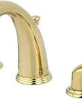 Legacy 8 To 16 Inch Widespread Lavatory Faucet With Pop Up Drain Polished Brass Deck Mount 1.2 GPM Flow at 60 PSI on a surface
