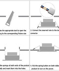 Installation instructions for WKNHHL Recessed Lighting Housing Trim Kits LED Recessed Downlight 10W Spotlights with numbered steps.