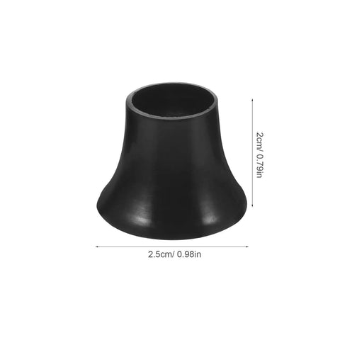 Top Shelf Black Plastic Umbrella Tip Protector Caps For Long Handle Canes And Patio Parasols Slick Replacement Covers, 2cm height.