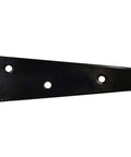 Dang Tough Heavy Duty 4 Inch Black Tee Hinges For Barn Gates And Fences Rustproof Wrought Iron Hardware angled view showing hinge details.