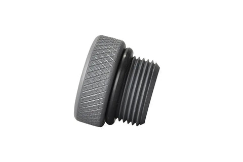 Wally Plug With O Rings Black Dope Replacement Part For Car Fuel System And Plumbing, solid black plug shown at angle with threads