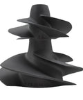 Heavy Duty Stainless Steel Eight Blade Thin Shaft Boat Propeller 155.5 Mm Fits 130 And 170 Hp Outboards viewed from the side, showcasing blade design.