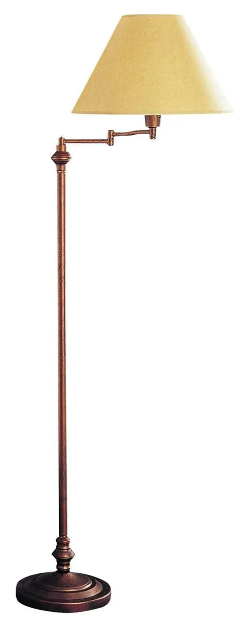 Transitional Swing Arm Floor Lamp With 3 Way Switch 59 Inch Tall Brown Rust Finish 10 Inch Base Sturdy Modern Lighting For Living Room