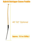 Hybrid Outrigger Paddle With Teardrop Carbon Blade And Fiberglass Reinforced Wooden Bent Shaft For Waka Ama Vaa L 50 Inches Lightweight Pro Grade Paddle