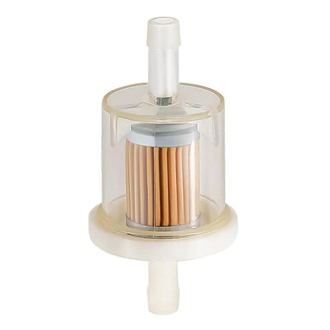 Three Pack 40 Micron Inline Fuel Filter For Briggs Stratton Lawn Mower Engines 12 HP To 35 HP showing close-up of filter component