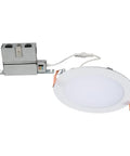 Six Inch LED Recessed Light Canless Kit Dimmable With Selectable Color Temperatures Indoor Outdoor Wet Location Compatible Ultra Slim Airtight Fixture Matte White 4 Pack