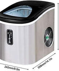 Hassle Free Countertop Ice Maker Machine Rolling Out Twenty Six Pounds Of Fresh Cubes Daily with a clear viewing window.