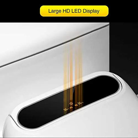 Smooth As Silk Electric Bidet Toilet Seat With Gentle Soft Close Cover, Always Warm Pad, And Self Washing Nozzle showing the large HD LED display.