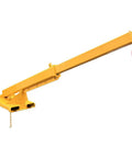 Heavy Duty Adjustable Forklift Jib Boom Crane With 6600Lb Three Ton Capacity, yellow steel telescopic arm and hoist hook.