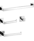 Dope Modern Square Polished Chrome Bathroom Hardware Set With 24 Inch Towel Bar Wall Mounted Four Piece SUS304 Stainless Steel Bath Accessories For Everyday Use displayed