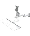 Rock Solid Monitor Arm Keyboard Mounting Tray Built Tough For Heavy Loads Featuring Slick Cable Routing for desktop use.