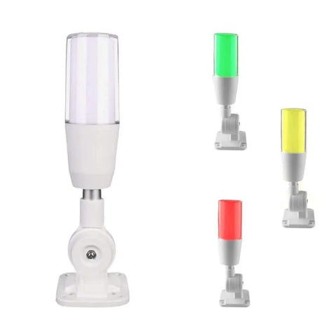 Industrial Signal Tower Light With Three Color LEDs Red Yellow Green 24V DC 100dB Buzzer Alarm Folding 180 Degree Lamp