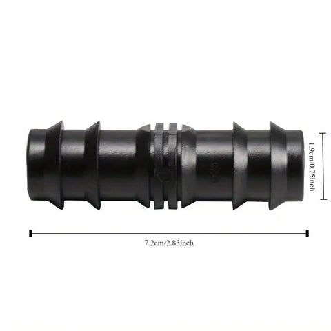 10 Pack Drip Irrigation Barbed Coupling Fittings Kit For 1 Inch Tubing 25mm OD And 0.75 Inch ID Barbed Connectors, black