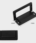 2 Pack Foldable Zinc Alloy Drawer Pulls For Cabinets And Furniture Hidden Metal Handles In Black 7.4 By 4 Cm