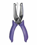 2-Inch Reach Hole Punch For Home Crafts, 1/8-Inch Round Punch with chrome and purple soft-grip handles, ergonomic design