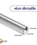 Stainless Steel Patio Door Track Cover For Sliding Glass Doors, Easy Fix For Worn Tracks, size details showing 1/4 inch gap fit