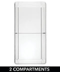 Top view of Two Compartment Clear Storage Box For Bedroom Organization BPA Free Plastic Clothes Organizer In Transparent Green