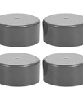 4 Pack Trailer Wheel Hub Bearing Rubber Caps With Water Protection, Easy Install, Durable Cap Kit in grey, shown in a set of four