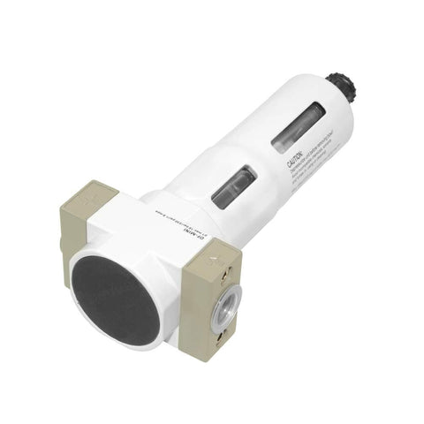 Pro Grade 1 Quarter Inch Inline Air Filter with see-through bowl moisture trap and 5 micron particulate filter.