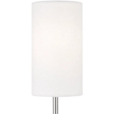 Olivia Wall Sconce In Aged Brass Finish, 4.75 Inch Wide By 18.75 Inch High, showcasing a minimalist white cylindrical shade.