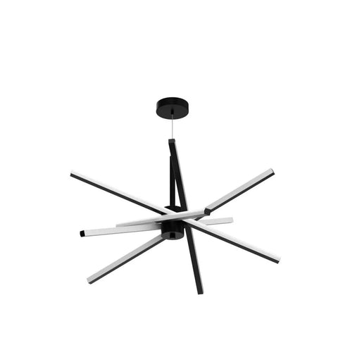 Sputnik Style LED Black Chandelier Pendant Light 82W With Remote Dimming Dope Modern Ceiling Fixture featuring acrylic shades