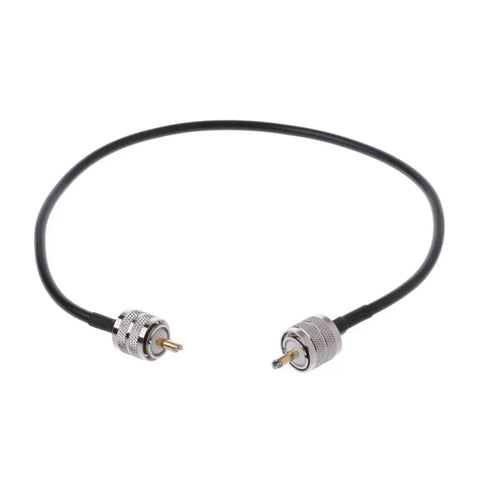 RF Coaxial Cable Connector UHF PL259 Male To PL259 Male RG58 Pigtail Cable 50cm showing both connectors on a white background.