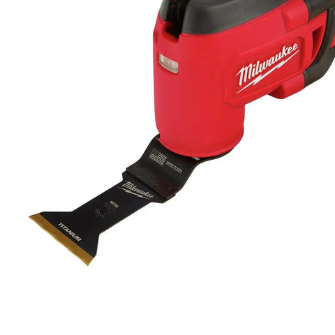 Pro Grade Bi Metal Metal Cutting Blades 1 3/4 Inch 10 Pack displayed on a Milwaukee reciprocating saw with titanium blade.