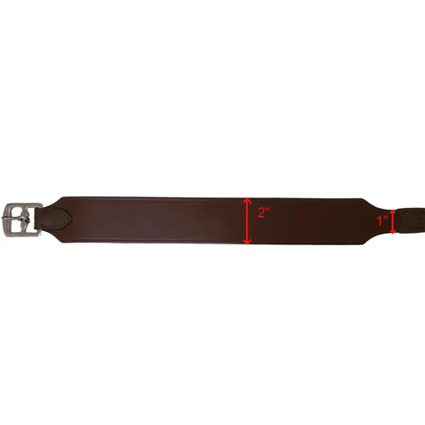 Wide 3 Layer Leather Stirrup Leathers For Dressage And Jumping, brown 54 inch length, thickness measurement visible