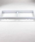 Refrigerator Crisper Drawer Cover Frame Replacement For GE Models WR72X10334, white plastic, front view