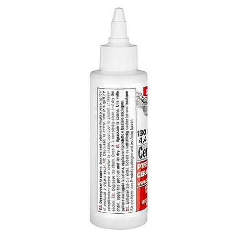 Side view of Ultra Slick Dry Lubrication Emulsion For Bike Chain With PTFE And Ceramic Particles Long Lasting Dry Lube 130 Ml Bottle