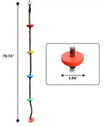 6.56 Foot Climbing Rope Swing With Treads And Plate Swing Hanging Kit For Trees, Slacklines, Play Towers, And Indoor Play Areas