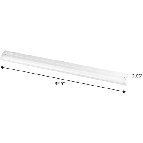 Hide-A-Lite Collection 1-Light 36-Inch Satin White LED Linear Undercabinet Light For Kitchen Pantry Bar Or Office with dimensions