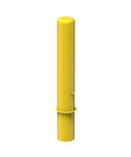 4X36 Inch Badass Removable Bollard With Embedment Sleeve Powder Coated Yellow Carbon Steel Industrial Security Post for traffic control.