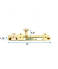 6 Inch Brass Slide Bolt Door Latch With Mounting Hardware For Interior Or Exterior Doors Heavy Duty Rust Resistant