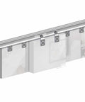Beefy 106 Inch Double Track Sliding Closet Door Hardware Kit For 2 Or 3 Bypass Doors Up To 100 Lbs Per Door Ceiling Mounted Top Hung Track Cut To Fit Silver Finish